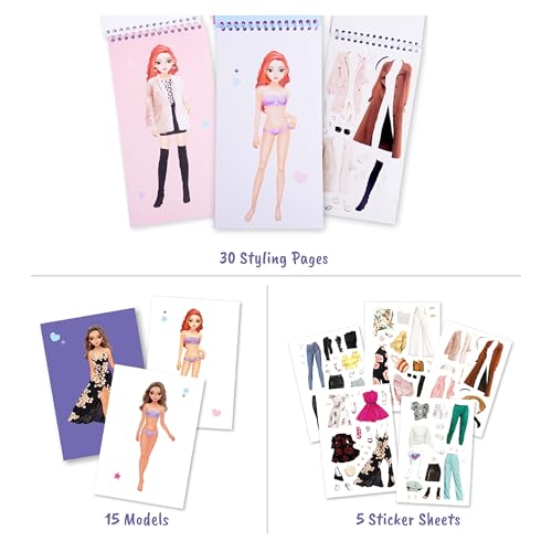BSCOOL Sticker Dress up - Sticker Activity Book for Kids. Learn Girls Fashion Design with Stickers and Guides for Kids 5 and up. Little Designer Creativity Book. Stickers, Paper Dolls. Gift for Girls - Image 3
