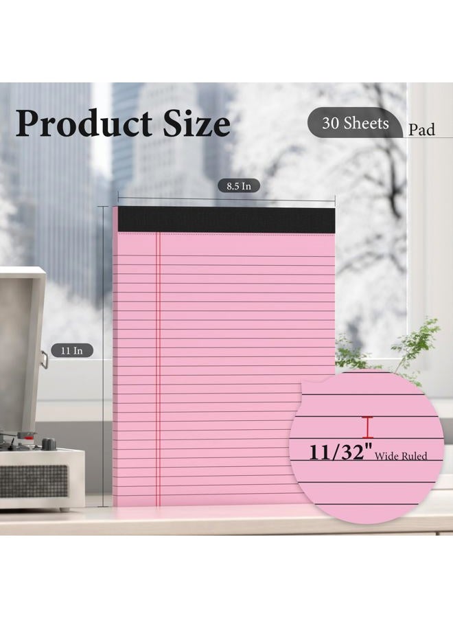 Nichela Legal Pads 8.5 x 11 Pack of 6 Note Pads Wide Ruled Notepad Writing Pads Colored Paper - Image 2