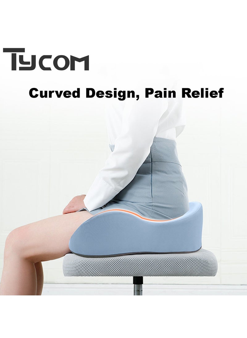 TYCOM Seat Cushion for Office Lumbar Support Pillow Chair Memory Foam Seat Cushion for Sciatica Back Support Pillow Chair Pads Reduce Tailbone Pressure 8 shape Black.  - Image 2