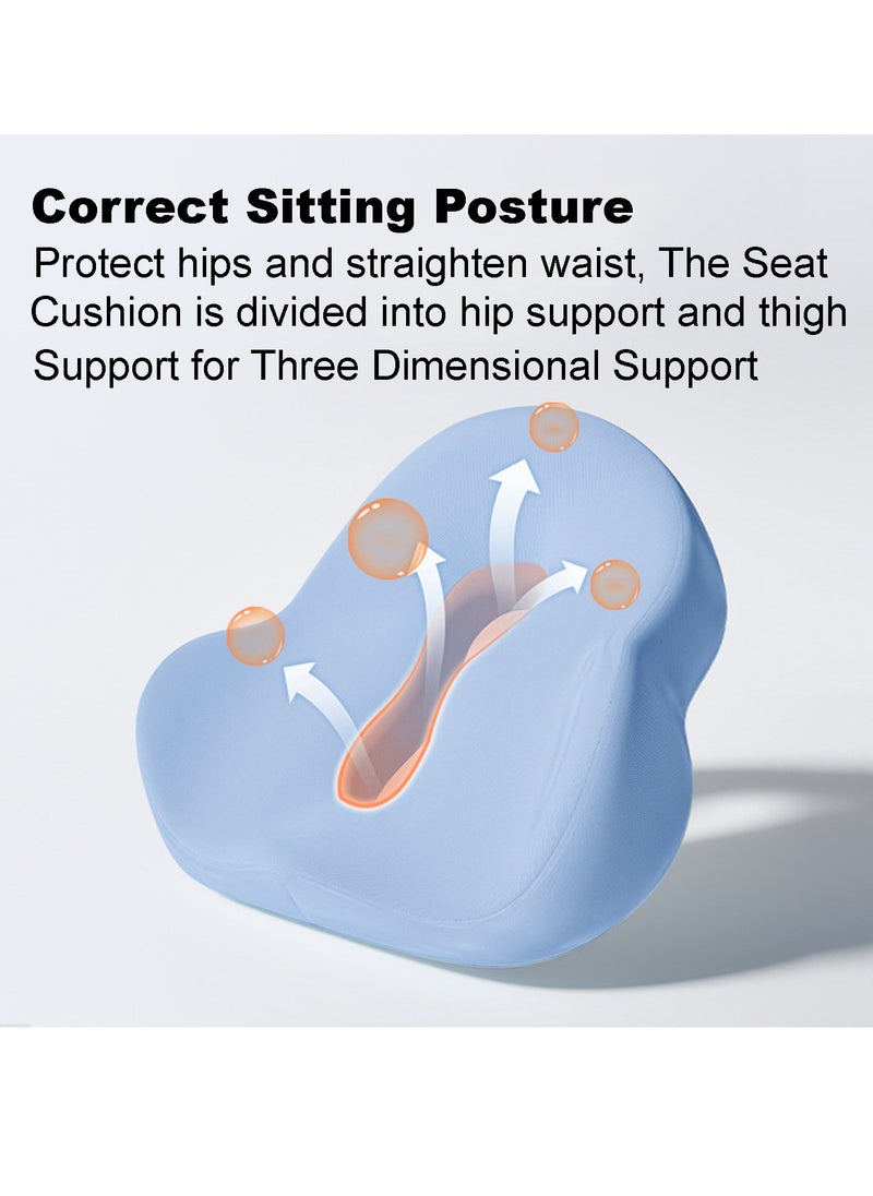 TYCOM Seat Cushion for Office Lumbar Support Pillow Chair Memory Foam Seat Cushion for Sciatica Back Support Pillow Chair Pads Reduce Tailbone Pressure 8 shape Black.  - Image 4