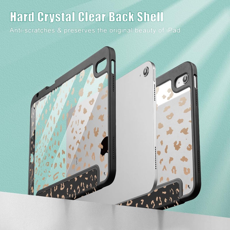 May Chen for iPad (A16) 11th Generation Case 11 Inch 2025, iPad 10th Gen Case 2022 10.9 inch, Built-in Pencil Holder with Shockproof Cover Clear Transparent Back Shell Auto Wake/Sleep, Leopard Print - Image 4