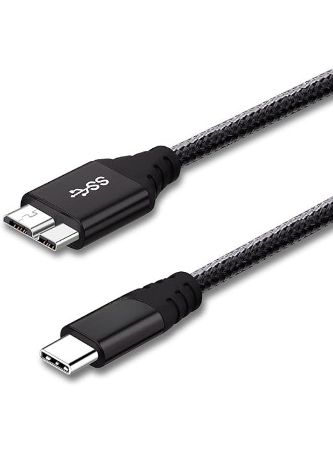USB-C to Micro-B 3.0 Cable – 1ft, Fast Charging & 5Gbps Data Sync, Short Black Cable  - Image 1