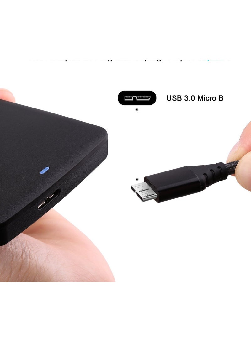 USB-C to Micro-B 3.0 Cable – 1ft, Fast Charging & 5Gbps Data Sync, Short Black Cable  - Image 2