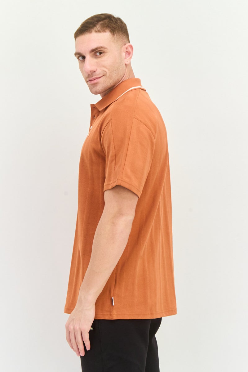 Puma x Select Men Sportswear Fit Short Sleeve Outdoor Polo Shirt, Rust - Image 2