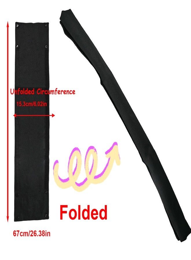Anglepingping 26.4×1.18×1.18in Replacement Armrest Handle Cover Dust Proof Handle Accessories,Pushchair Protector Handlebar Sleeve Bumper Removable Fabric Pushchair Case Grip Bar Replacement Arm Covers(Black) - Image 2