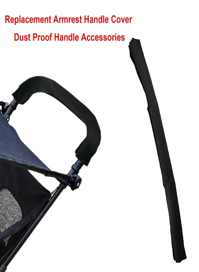 Anglepingping 26.4×1.18×1.18in Replacement Armrest Handle Cover Dust Proof Handle Accessories,Pushchair Protector Handlebar Sleeve Bumper Removable Fabric Pushchair Case Grip Bar Replacement Arm Covers(Black) - Image 5