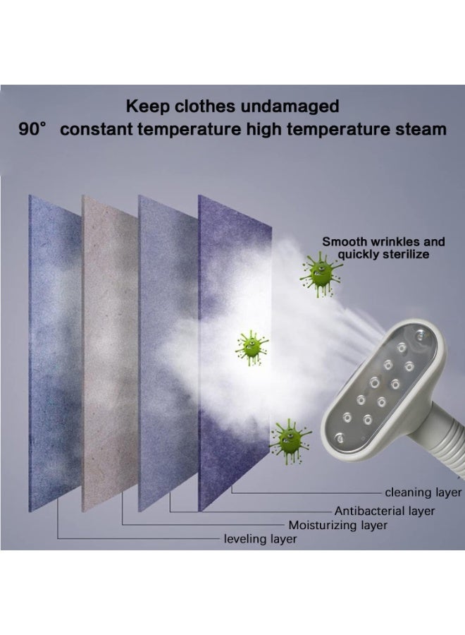 DUNISO Garment Steamer，Standing Garment Steamer For Clothes，Garment Steam Iron with Ironing Board and Height Adjustable Garment Hanger，Space Saving,for Silk, Cotton, Linen, and Denim - Image 5