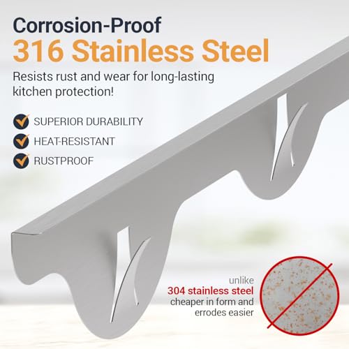 Linda's Essentials Linda’s Essentials Stove Gap Covers Stainless Steel (2 Pack), 316 Stainless Steel Stove Gap Covers Heat Resistant Oven Gap Filler Seals Spaces Between Stovetop and Counter (23.4 Inches, Silver(Steel)) - Image 5