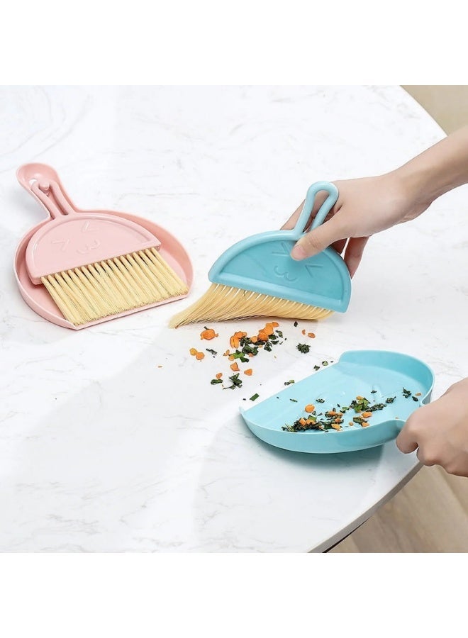 Mini Dustpan & Brush Set – Soft Bristle Desk & Home Broom – Table & Kitchen Use – Pink - Image 2