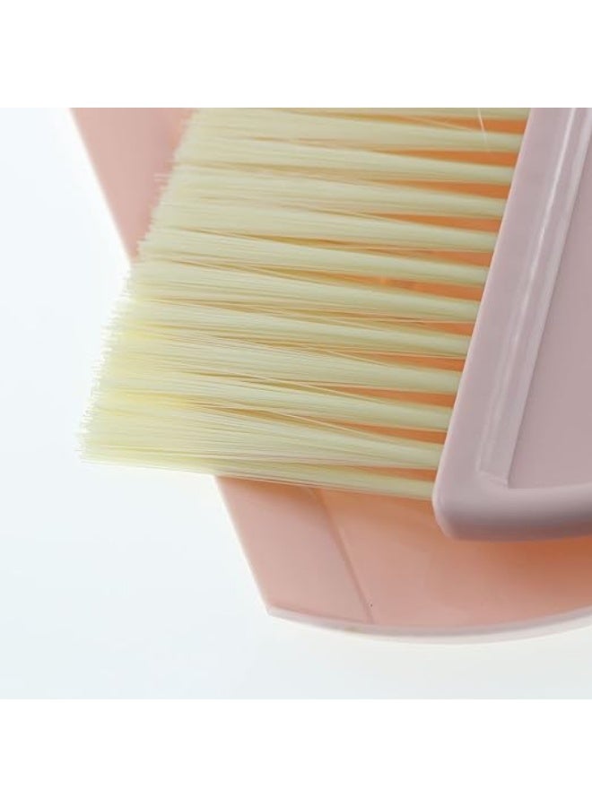Mini Dustpan & Brush Set – Soft Bristle Desk & Home Broom – Table & Kitchen Use – Pink - Image 5