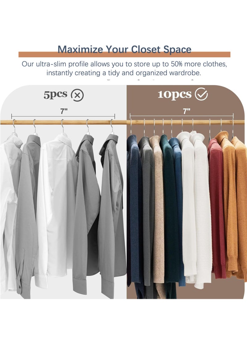 ZAYVA 50-Piece Non-Slip Hanger Set, Heavy Duty & Space Saving for Clothes - Grey - Image 4