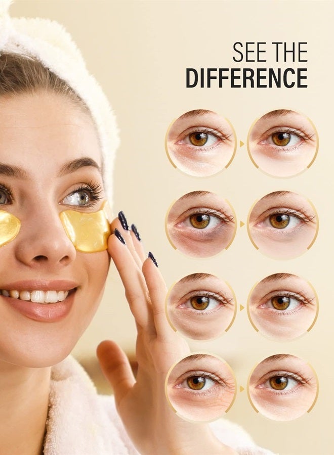 Maskiss 25-Pairs 24K Gold Under Eye Patches/Masks for Puffy Eyes, Dark Circles and Puffiness, Collagen Skin Care Products - Image 3
