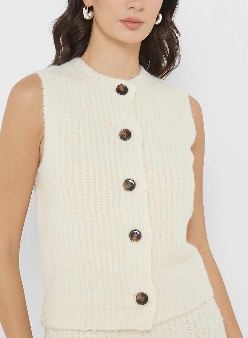 4th & Reckless Button Detail Knitted Top - Image 3