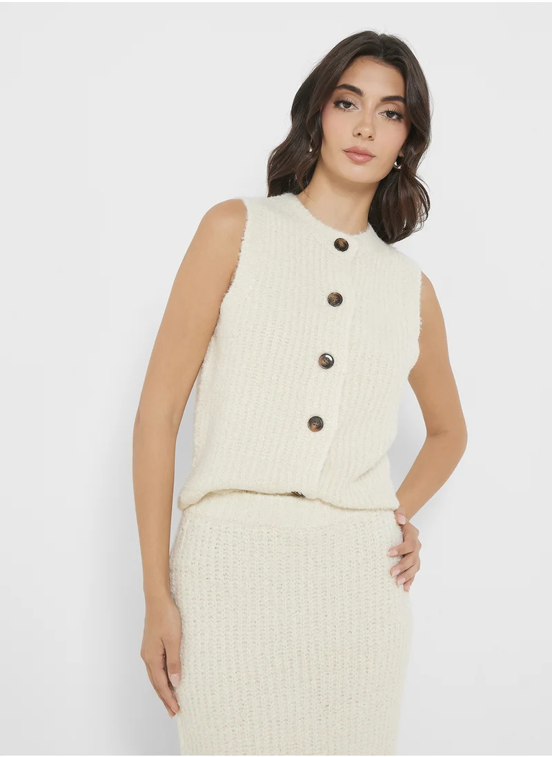 فورث اند ريكلس Button Detail Knitted Top