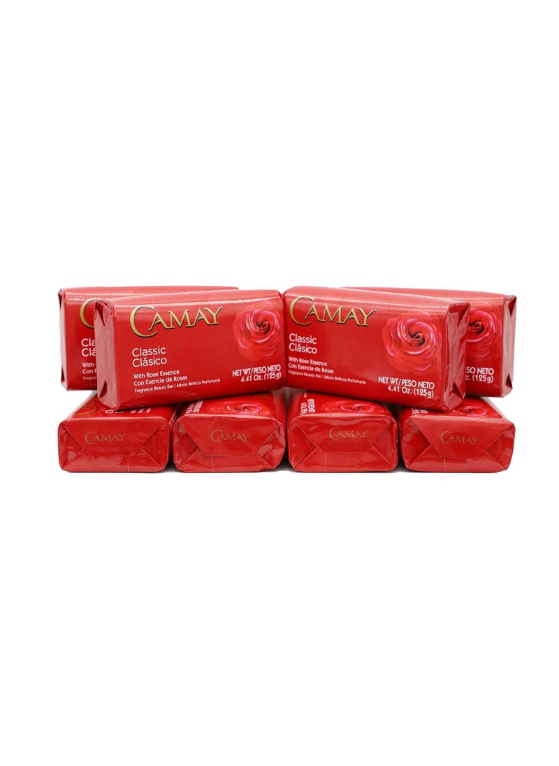 Camay Camay Classic Bar Soap, Rose Essence, 8-Pack of 4.41 Oz Each Soap, 8 Bar Soaps.  - Image 1