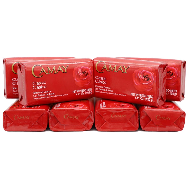 Camay Classic Bar Soap, Rose Essence, 8-Pack of 4.41 Oz Each Soap, 8 Bar Soaps. - Image 1