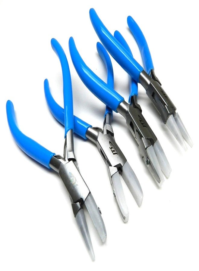 JTS Nylon Jaw Pliers Set of 4 Jewelry Craft Bead Wire Working Bending Forming Hand Tools - Chain Nose Flat Nose Round Jaw Flat and Round with Extra Set of replaceable Nylon jaws Included with Each Plier - Image 5