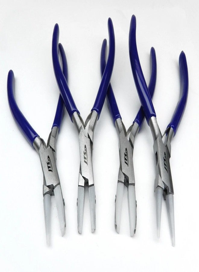 JTS Nylon Jaw Pliers Set of 4 Jewelry Craft Bead Wire Working Bending Forming Hand Tools - Chain Nose Flat Nose Round Jaw Flat and Round with Extra Set of replaceable Nylon jaws Included with Each Plier - Image 3