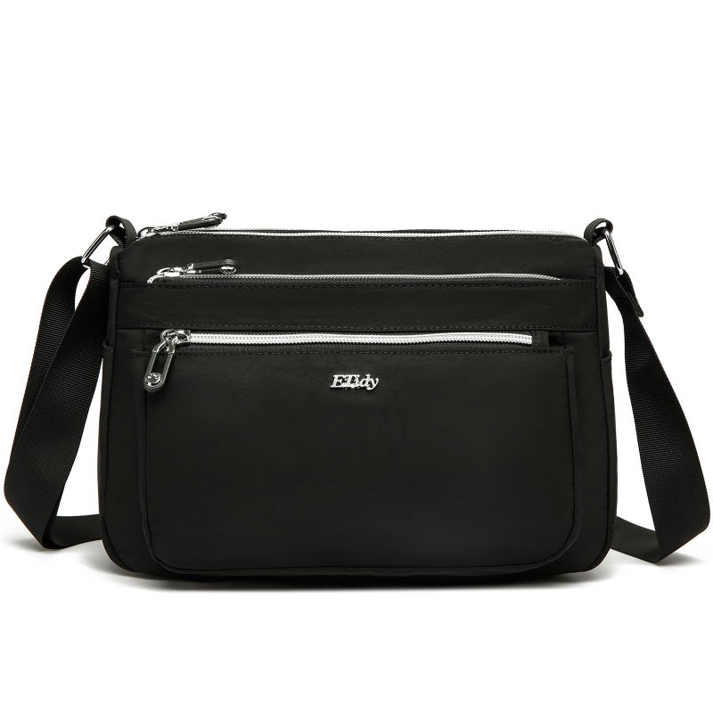 ETidy Casual Nylon Shoulder Bag For Women Waterproof Lightweight Crossbody Purse Hobo Bag (Black Upgrade) - Image 1