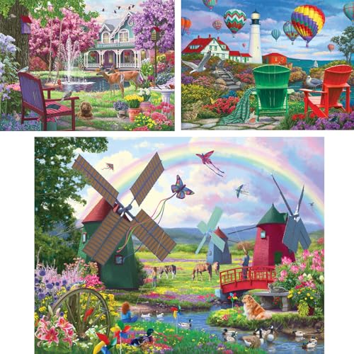 Bits and Pieces Value Set of Three 3 300 Piece Jigsaw Puzzles for Adults Large Piece 300 pc Colorful Nature Jigsaws Bundle by Artist Iris Sage 18 x 24 - Image 5