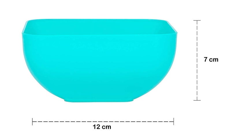 Luxansa Unbreakable Microwave Safe Oven Mixing Set of 4 Square Plastic Bowls Serving for Kitchen Snacks Salad Cake Unique Dessert Dinning Table Making Set Dry Fruits Freezer Safe for Kitchen - Image 5