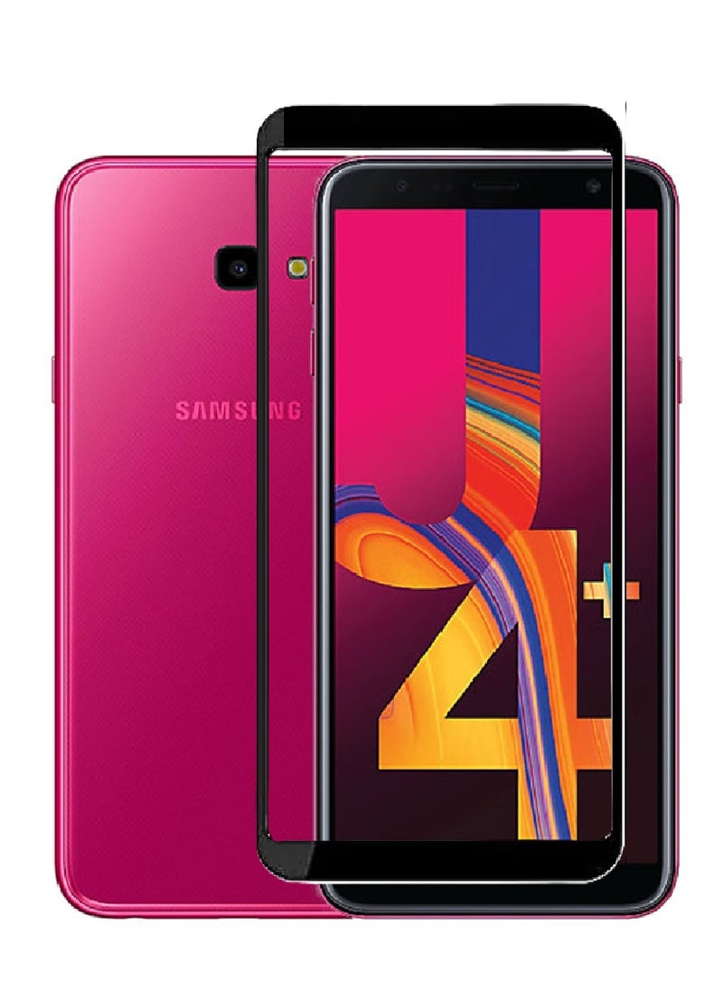 AINA Tempered Glass Screen Protector 5D Designed For Samsung Galaxy J4+ Full Glue Edge to Edge Full Screen Coverage And Bubble Free - Image 1