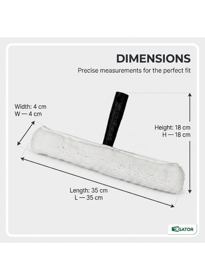 Gator Glass Cleaning Applicator 35cm | Window Washing Sleeve | Microfiber Washer Pad | Professional Window Cleaning Tool | 35cm Wide Coverage Applicator - Image 3