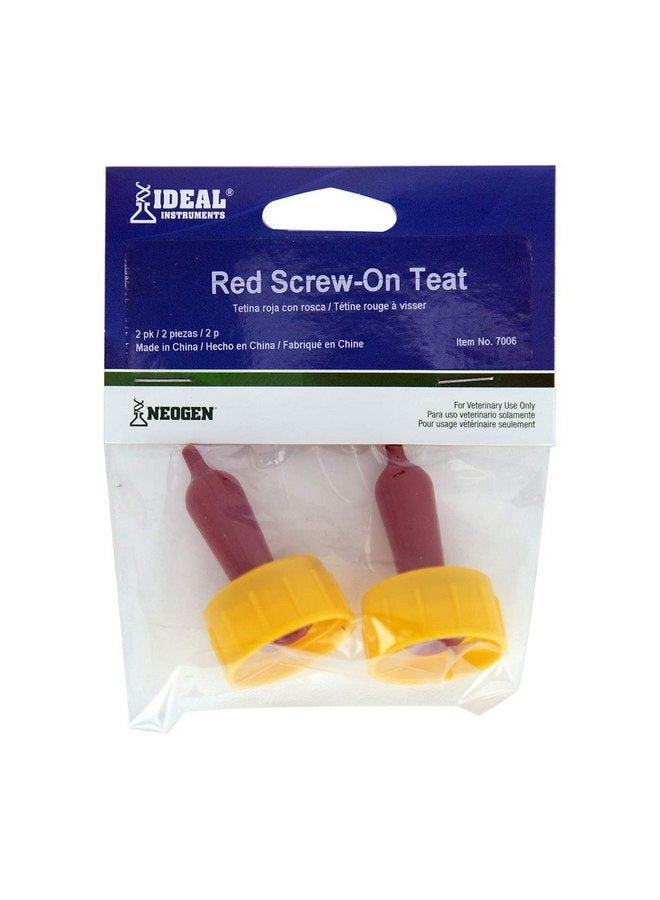 Neogen Ideal 7006 Red Screw-On Teat, 2-pack, Red, 5 oz - Image 2