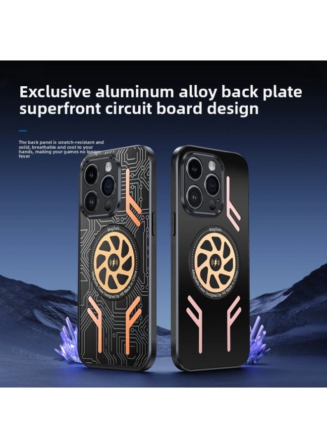 Generic - For Iphone 15 Mobile Phone Case 14promax Protective Case Aluminum Alloy Graphene Copper Heat Dissipation All-inclusive Anti-drop Case-Color:Cool Version Without Laser Pattern (support Unlimited Charging)-Applicable Model:For Iphone15 Pro - Image 1