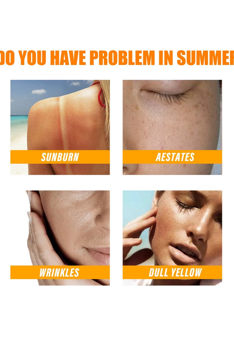 EELHOE 2 Pcs Facial Sun Cream Moisturizing And Non-Sticky Sunscreen Facial Moisturizer Anti Oxidation Reduce Skin Damage，Non-Sticky Sunscreen Facial Moisturizer Anti Aging Oil Free - Image 4