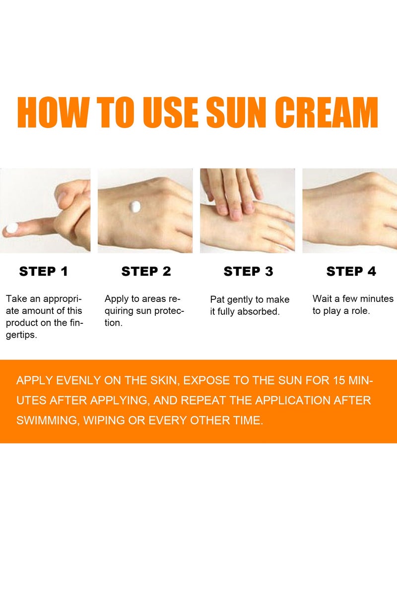 EELHOE 2 Pcs Facial Sun Cream Moisturizing And Non-Sticky Sunscreen Facial Moisturizer Anti Oxidation Reduce Skin Damage，Non-Sticky Sunscreen Facial Moisturizer Anti Aging Oil Free - Image 5