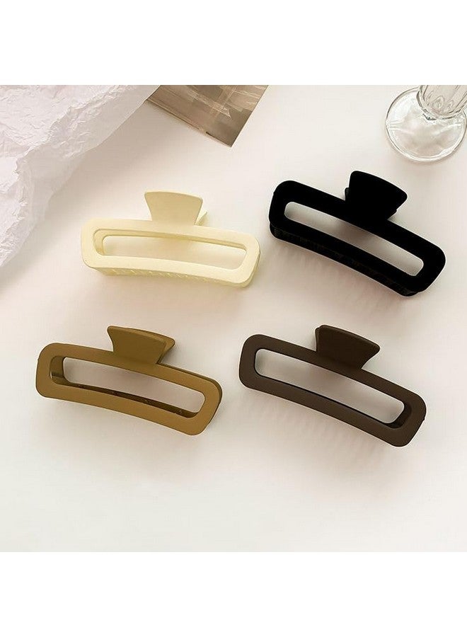 FREEBIES 3 Pcs 5 Inch Extra Large Rectangle Hair Clips Claw Clips for Thick Hair,Jumbo Lattice Claw Clips,Oversized Matte Non-slip Rectangle Hair Clips for Women,Big Strong Hold Jaw Clip - Image 2