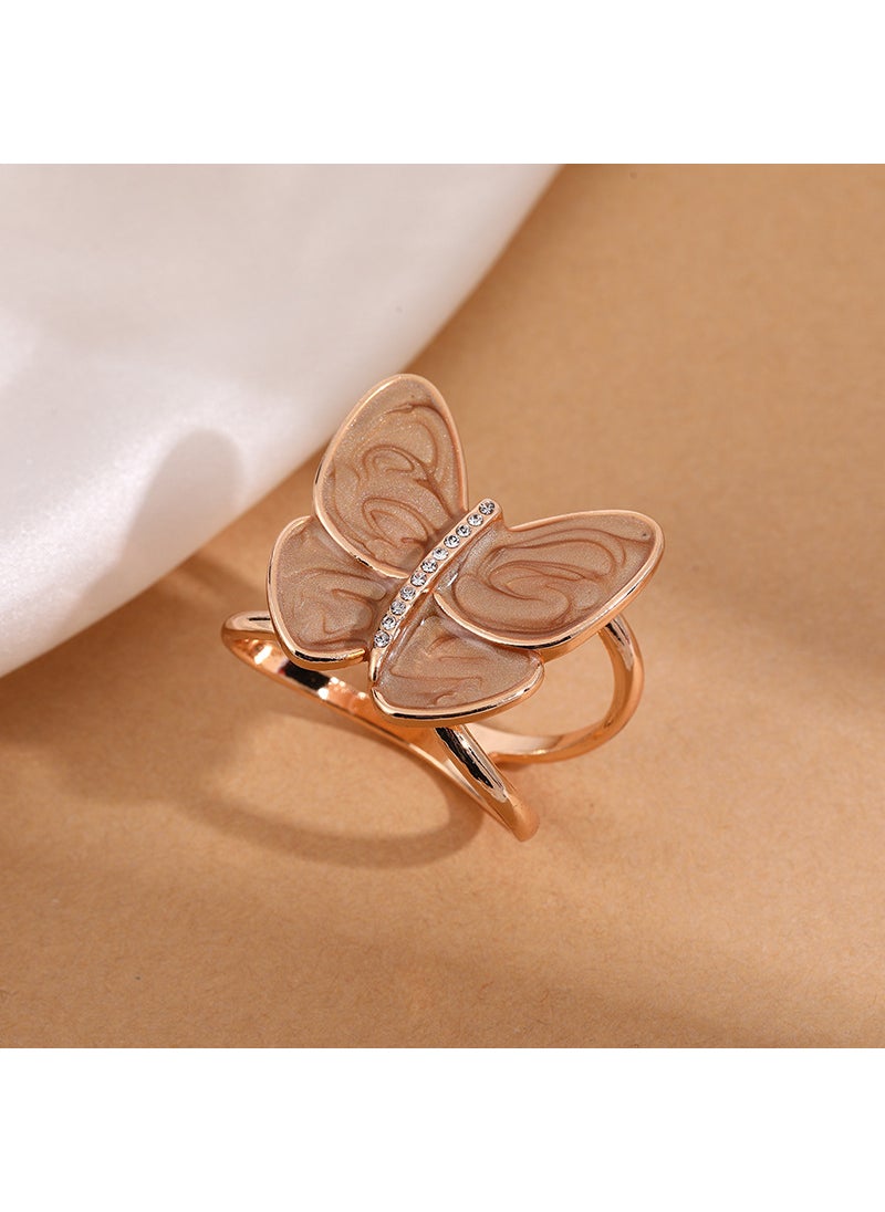 Generic - Vintage Silk Scarf Brooch Butterfly Knot Coat Belt Buckle Khakis Butterfly Extra Large 3.5 - Image 1