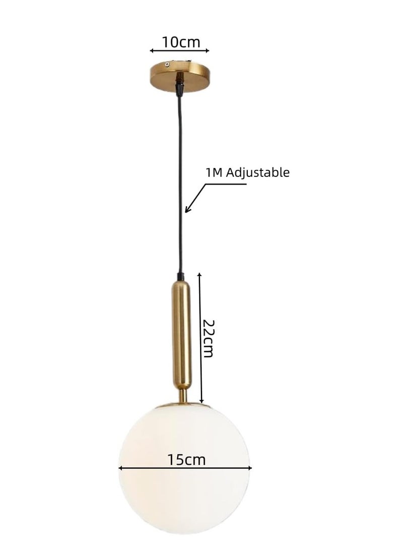 SUN SHINE Gold Pendant Light Modern Globe Glass Hanging Light - Image 2