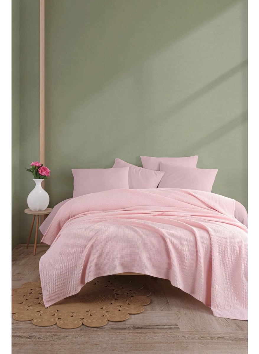 Eponj Home Ecocel Pique Blanket Battal Megaking 260X230CM Carded PowderPink  - Image 1