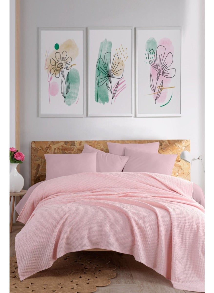 Eponj Home Ecocel Pique Blanket Battal Megaking 260X230CM Carded PowderPink  - Image 2
