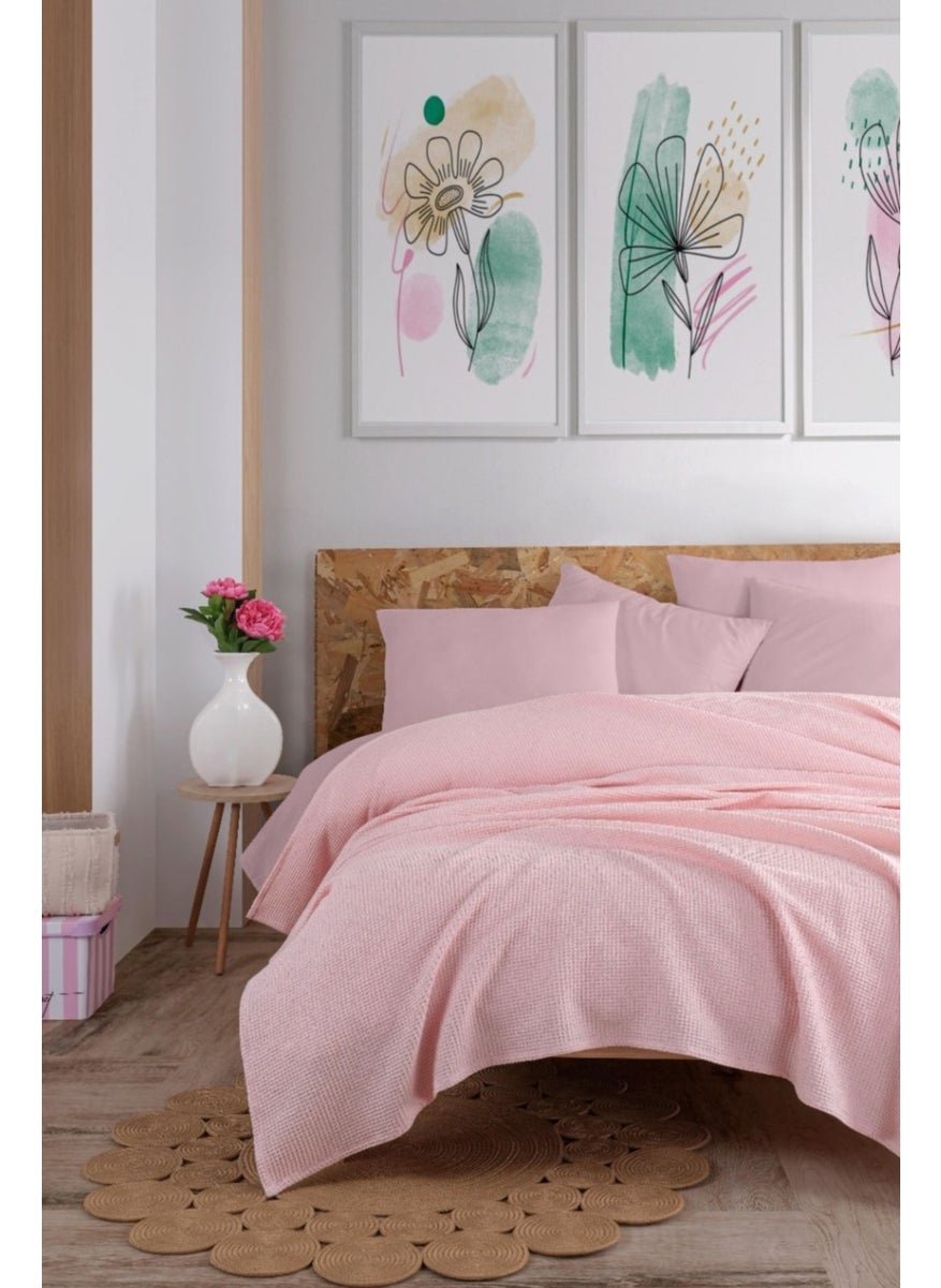 Eponj Home Ecocel Pique Blanket Battal Megaking 260X230CM Carded PowderPink  - Image 4