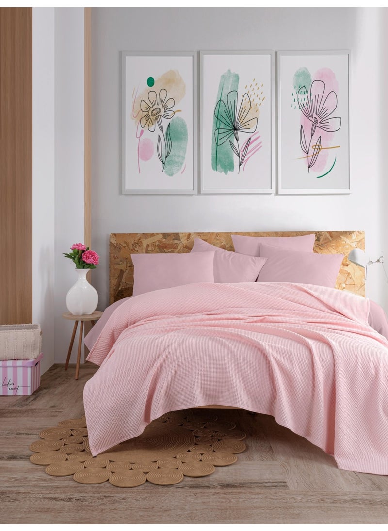 Eponj Home Ecocel Pique Blanket Battal Megaking 260X230CM Carded PowderPink  - Image 3