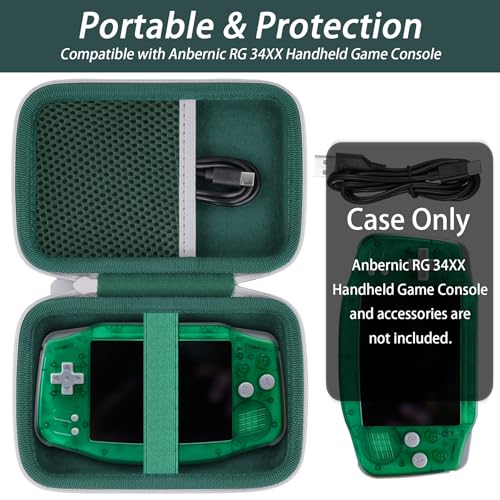 khanka Hard Travel Case Replacement for Anbernic RG34xx Handheld Game ConsoleCase Only Green - Image 5