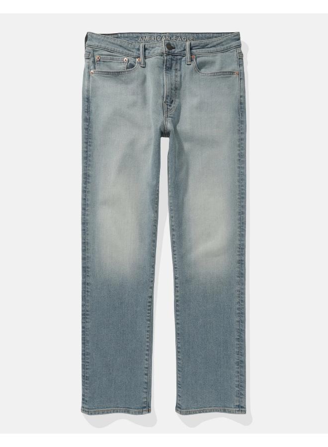 American Eagle Airflex+ Light Wash Straight Fit Jeans  - Image 3