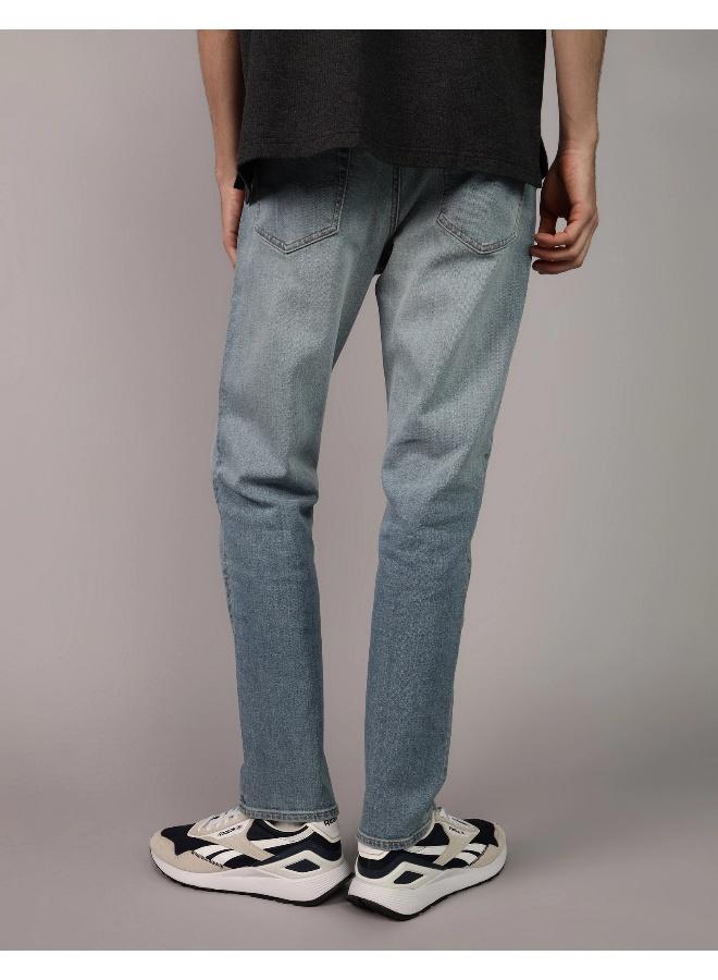 American Eagle Airflex+ Light Wash Straight Fit Jeans  - Image 4
