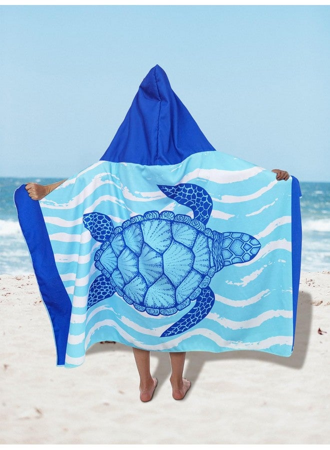 illikkuyax Sea Turtle Kids Beach Towels Hooded 30" x 50" Soft Microfiber Toddlers Pool Baby Bath Towels Beach Cover up for Ages 0-6 - Image 5