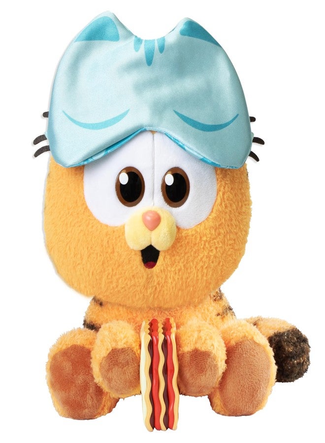 Animagic Baby Garfield Eat Sleep and Repeat 10'' (25cm) Plush | Includes Lasagna and Sleep Mask | Great for Garfield Fans | Ages 3+ - Image 2