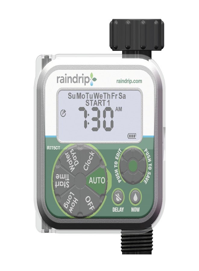 Raindrip Digital Hose-End Automatic Water Timer, Connects to Garden Faucets and Hose Bibbs, with Back-Lit LCD Screen for Drip Irrigation, Garden, Self-Watering, Grey - Image 1
