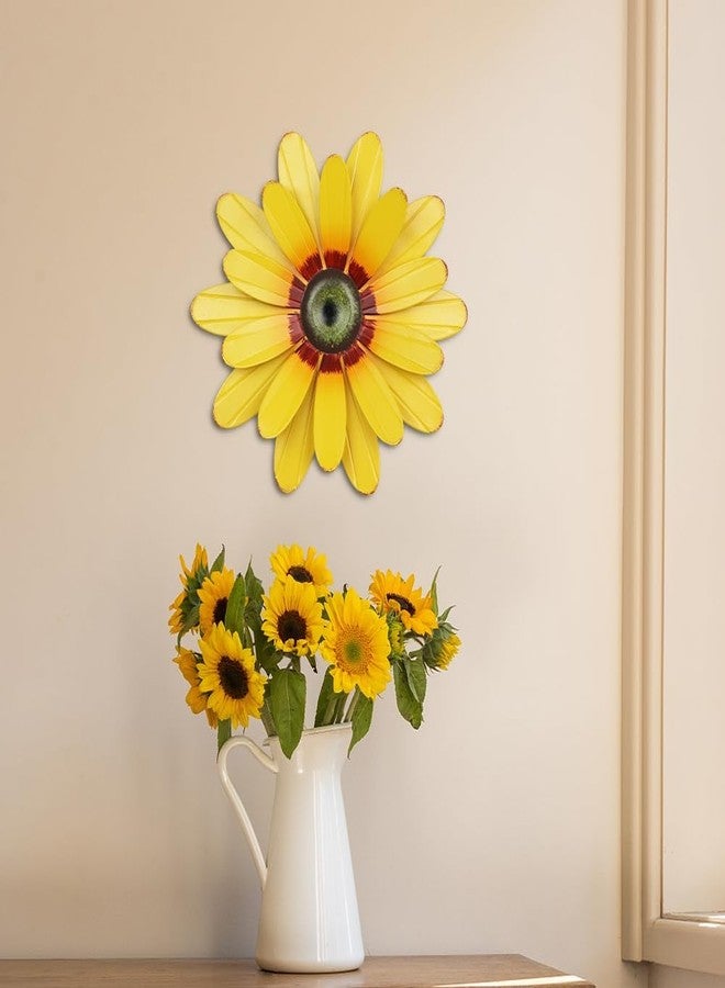 YEAHOME Sunflower Garden Decor, 11'' Metal Flower Wall Decor, Yard Hanging Wall Art Decorations for Kitchen, Bathroom, Living Room, Spring Boho Art for Indoor Outdoor - Image 4