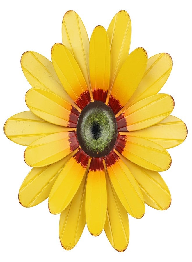 YEAHOME Sunflower Garden Decor, 11'' Metal Flower Wall Decor, Yard Hanging Wall Art Decorations for Kitchen, Bathroom, Living Room, Spring Boho Art for Indoor Outdoor - Image 1