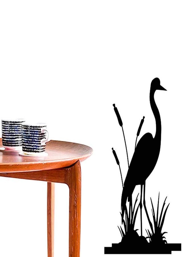 BIBITIME 13.38" x 23.22" Reed Grass Marsh Bird Wall Decal Nature Animal Silhouette Vinyl Sticker for Living Room Home Art PVC Murals Nursery Bedroom Children Kids Room Decor (Black) - Image 4