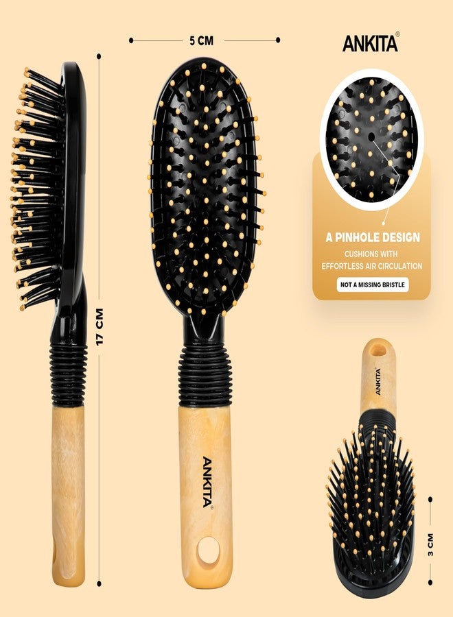 Ankita Mini Flat Hair Brush with Nylon Bristle|Hair Brush with Strong and Flexible Nylon Bristles|For Grooming, Straightening, Smoothing, Detangling Hair, Ideal for Men & Women|Travel Friendly | Multipurpose (141) - Image 2