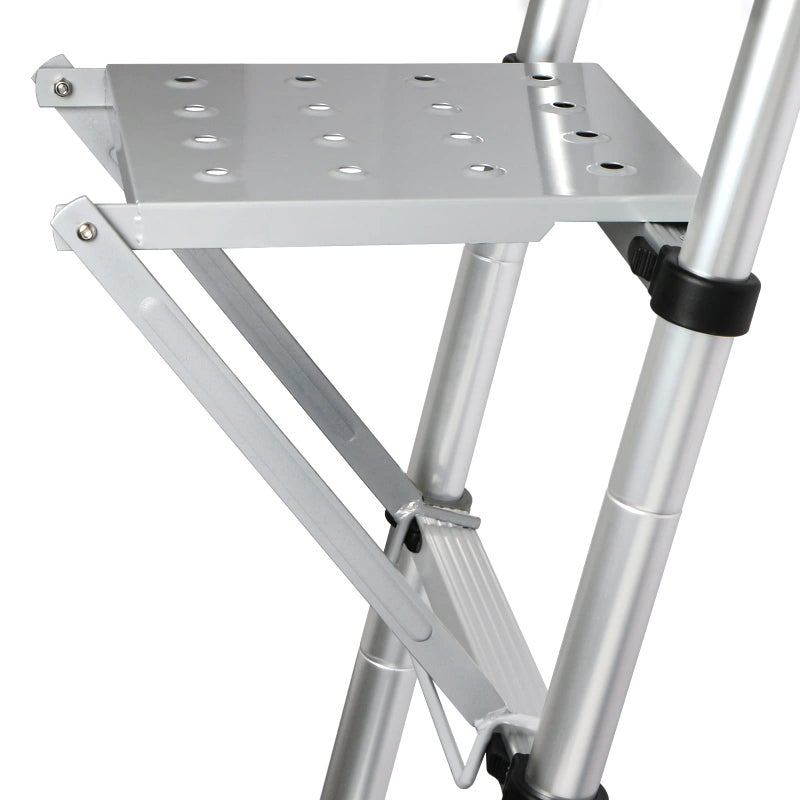 TooCust Ladder Platform - 400 lbs Heavy Duty Work Tray & Anti-Slip Standing Step for Extension Ladders, Adjustable Safety Workstation for Painting & Home Maintenance (Silver) - Image 1