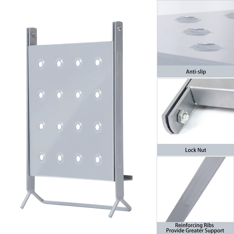 TooCust Ladder Platform - 400 lbs Heavy Duty Work Tray & Anti-Slip Standing Step for Extension Ladders, Adjustable Safety Workstation for Painting & Home Maintenance (Silver) - Image 4
